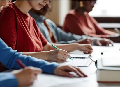 students taking a test